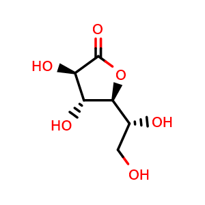 Chemical structure of (3R,4R,5S)-5-((R)-1,2-Dihydroxyethyl)-3,4-dihydroxydihydrofuran-2(3H)-one , CAS 2782-07-2, AChemBlock AD260887