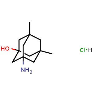 Chemical structure of 3-Amino-5,7-dimethyladamantan-1-ol hydrochloride , CAS 356572-08-2, AChemBlock AD260910