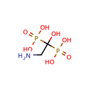 Chemical structure of (2-Amino-1-hydroxyethane-1,1-diyl)bis(phosphonic acid) , CAS 41003-10-5, AChemBlock AD260933
