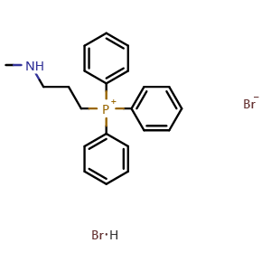 Chemical structure of (3-(Methylamino)propyl)triphenylphosphonium bromide hydrobromide , CAS 4174-83-8, AChemBlock AD260935