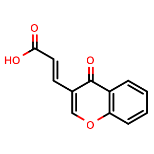 Chemical structure of (E)-3-(4-oxo-4H-chromen-3-yl)acrylic acid , CAS 42059-58-5, AChemBlock AD260937