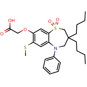 2-((3,3-Dibutyl-7-(methylthio)-1,1-dioxido-5-phenyl-2,3,4,5-tetrahydrobenzo[b][1,4]thiazepin-8-yl)oxy)acetic acid