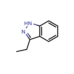 Chemical structure of 3-Ethyl-1H-indazole , CAS 4498-71-9, AChemBlock AD260943