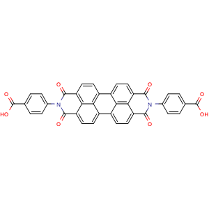 Chemical structure of 4,4'-(1,3,8,10-Tetraoxo-1,3,8,10-tetrahydroanthra[2,1,9-def:6,5,10-d'e'f']diisoquinoline-2,9-diyl)dibenzoic acid , CAS 49546-17-0, AChemBlock AD260958