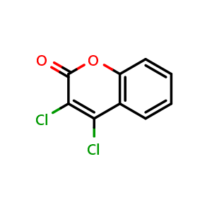 Chemical structure of 3,4-Dichloro-2h-chromen-2-one , CAS 5117-56-6, AChemBlock AD260966