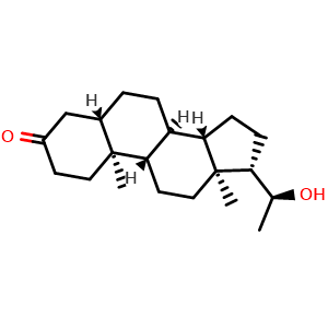 Chemical structure of 5alpha-Pregnan-20alpha-ol-3-one , CAS 516-59-6, AChemBlock AD260968