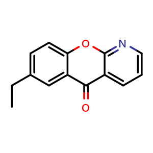 Chemical structure of 7-Ethyl-5H-[1]benzopyrano[2,3-b]pyridin-5-one , CAS 53944-31-3, AChemBlock AD260977