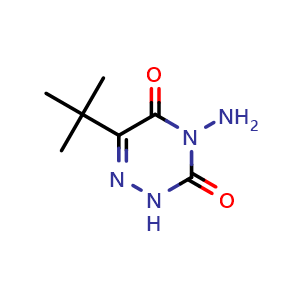 Chemical structure of 4-Amino-6-(tert-butyl)-1,2,4-triazine-3,5(2H,4H)-dione , CAS 56507-37-0, AChemBlock AD260992