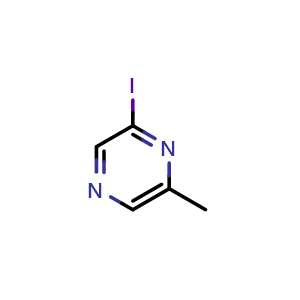 Chemical structure of 2-Iodo-6-methylpyrazine , CAS 58139-06-3, AChemBlock AD261003