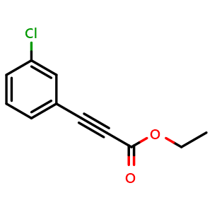 Chemical structure of Ethyl 3-(3-chlorophenyl)prop-2-ynoate , CAS 58686-68-3, AChemBlock AD261006