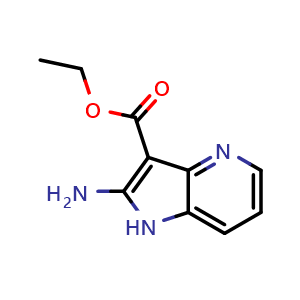 Chemical structure of Ethyl 2-amino-1H-pyrrolo[3,2-b]pyridine-3-carboxylate , CAS 596824-14-5, AChemBlock AD261011
