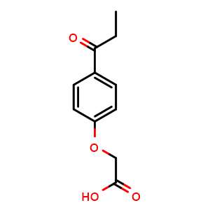 Chemical structure of 2-(4-Propionylphenoxy)acetic acid , CAS 6501-31-1, AChemBlock AD261026