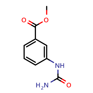 Chemical structure of Methyl 3-ureidobenzoate , CAS 65081-75-6, AChemBlock AD261027