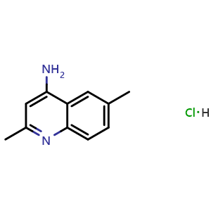 Chemical structure of 2,6-Dimethylquinolin-4-amine hydrochloride , CAS 66735-25-9, AChemBlock AD261029