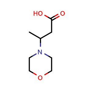 Chemical structure of 3-Morpholinobutanoic acid , CAS 767240-85-7, AChemBlock AD261064