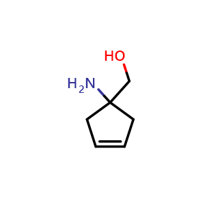 Chemical structure of (1-Aminocyclopent-3-en-1-yl)methanol , CAS 76910-11-7, AChemBlock AD261066