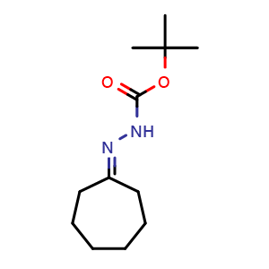 Chemical structure of 1,1-Dimethylethyl 2-cycloheptylidenehydrazinecarboxylate , CAS 79201-40-4, AChemBlock AD261074