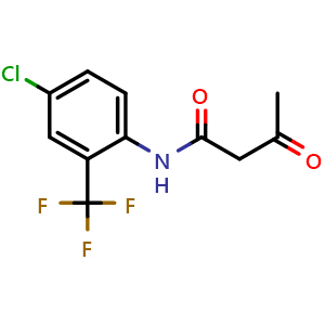 Chemical structure of N-[4-Chloro-2-(trifluoromethyl)phenyl]-3-oxobutanamide , CAS 80277-90-3, AChemBlock AD261075