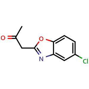 Chemical structure of 1-(5-Chloro-2-benzoxazolyl)-2-propanone , CAS 83315-61-1, AChemBlock AD261079
