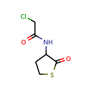 Chemical structure of 2-Chloro-N-(2-oxotetrahydrothiophen-3-yl)acetamide , CAS 84611-22-3, AChemBlock AD261081