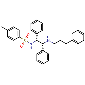 Chemical structure of N-((1R,2R)-2-((3-(Cyclohexa-1,4-dien-1-yl)propyl)amino)-1,2-diphenylethyl)-4-methylbenzenesulfonamide , CAS 851051-41-7, AChemBlock AD261087