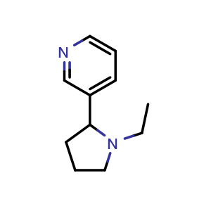 Chemical structure of 3-(1-Ethyl-2-pyrrolidinyl)pyridine , CAS 86900-39-2, AChemBlock AD261102