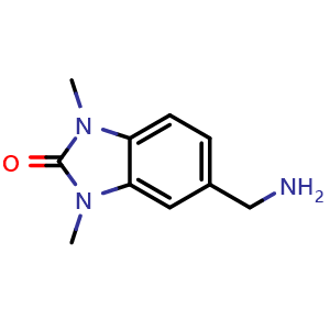 Chemical structure of 5-(Aminomethyl)-1,3-dihydro-1,3-dimethyl-2H-benzimidazol-2-one , CAS 886508-53-8, AChemBlock AD261113