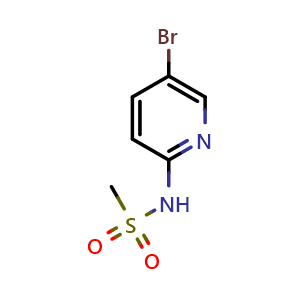 Chemical structure of N-(5-Bromopyridin-2-yl)methanesulfonamide , CAS 89466-22-8, AChemBlock AD261120