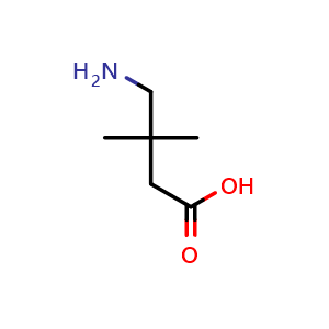 Chemical structure of 4-Amino-3,3-dimethylbutyric acid , CAS 89584-22-5, AChemBlock AD261122