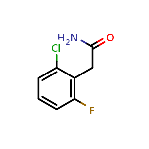 Chemical structure of 2-(2-Chloro-6-fluorophenyl)acetamide , CAS 895903-54-5, AChemBlock AD261123