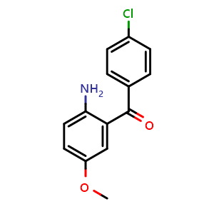 Chemical structure of (2-Amino-5-methoxyphenyl)(4-chlorophenyl)methanone , CAS 91713-54-1, AChemBlock AD261129
