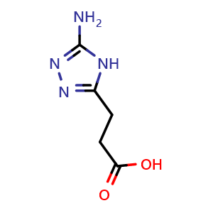 Chemical structure of 3-(5-Amino-4H-1,2,4-triazol-3-yl)propanoic acid , CAS 933753-12-9, AChemBlock AD261139