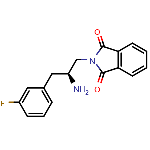 Chemical structure of 2-[(2S)-2-Amino-3-(3-fluorophenyl)propyl]-1H-isoindole-1,3(2H)-dione , CAS 943325-38-0, AChemBlock AD261145