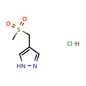Chemical structure of 4-((methylsulfonyl)methyl)-1H-pyrazole hydrochloride , AChemBlock AD261170