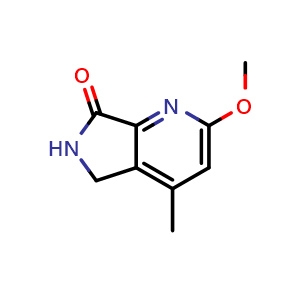 Chemical structure of 2-Methoxy-4-methyl-6,7-dihydro-5H-pyrrolo[4,3-b]pyridin-7-one , CAS 2170723-95-0, AChemBlock AD261179