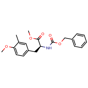 Chemical structure of Methyl (S)-2-(((benzyloxy)carbonyl)amino)-3-(4-methoxy-3-methylphenyl)propanoate , CAS 1199794-65-4, AChemBlock AD261180