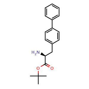Chemical structure of (S)-tert-Butyl 3-([1,1'-biphenyl]-4-yl)-2-aminopropanoate , CAS 225528-25-6, AChemBlock AD261205