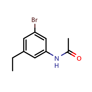 Chemical structure of N-(3-Bromo-5-ethylphenyl)acetamide , CAS 123158-67-8, AChemBlock AD261206