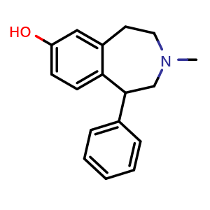Chemical structure of 2,3,4,5-Tetrahydro-3-methyl-1-phenyl-1H-3-benzazepin-7-ol , CAS 1422251-09-9, AChemBlock AD261212