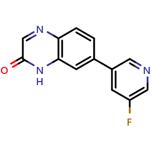 Chemical structure of 7-(5-Fluoropyridin-3-yl)-1,2-dihydroquinoxalin-2-one , AChemBlock AD261228