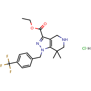 Ethyl 7,7-dimethyl-1-{[4-(trifluoromethyl)phenyl]methyl}-4,5,6,7-tetrahydropyrazolo[4,3-c]pyridine-3-carboxylate hydrochloride