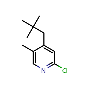 Chemical structure of 2-Chloro-5-methyl-4-neopentylpyridine , AChemBlock AD261249