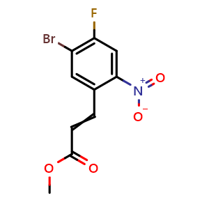 Chemical structure of Methyl 3-(5-Bromo-4-fluoro-2-nitrophenyl)acrylate , CAS 2006281-56-5, AChemBlock AD261272