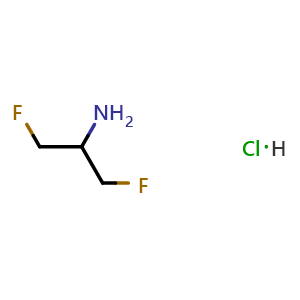 Chemical structure of 1,3-Difluoro-2-propylamine hydrochloride , CAS 760-25-8, AChemBlock AD261279