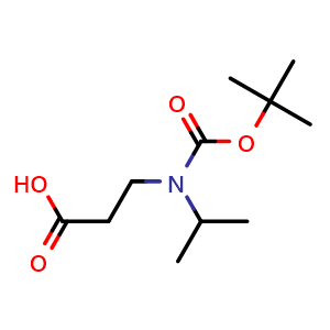 Chemical structure of 3-[Boc-(isopropyl)amino]propanoic acid , CAS 917202-02-9, AChemBlock AD261281