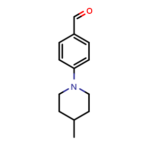 Chemical structure of 4-(4-Methyl-1-piperidyl)benzaldehyde , CAS 85872-85-1, AChemBlock AD261284