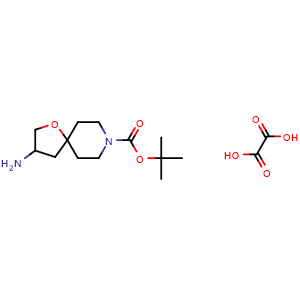 Chemical structure of 8-Boc-1-oxa-8-azaspiro[4.5]decan-3-amine oxalate , CAS 2205334-86-5, AChemBlock AD261291