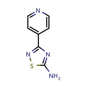 Chemical structure of 3-(4-Pyridyl)-1,2,4-thiadiazol-5-amine , CAS 35115-35-6, AChemBlock AD261308