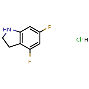 Chemical structure of 4,6-Difluoroindoline hydrochloride , CAS 1803601-85-5, AChemBlock AD261321