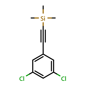 Chemical structure of [(3,5-Dichlorophenyl)ethynyl]trimethylsilane , CAS 351865-83-3, AChemBlock AD261323